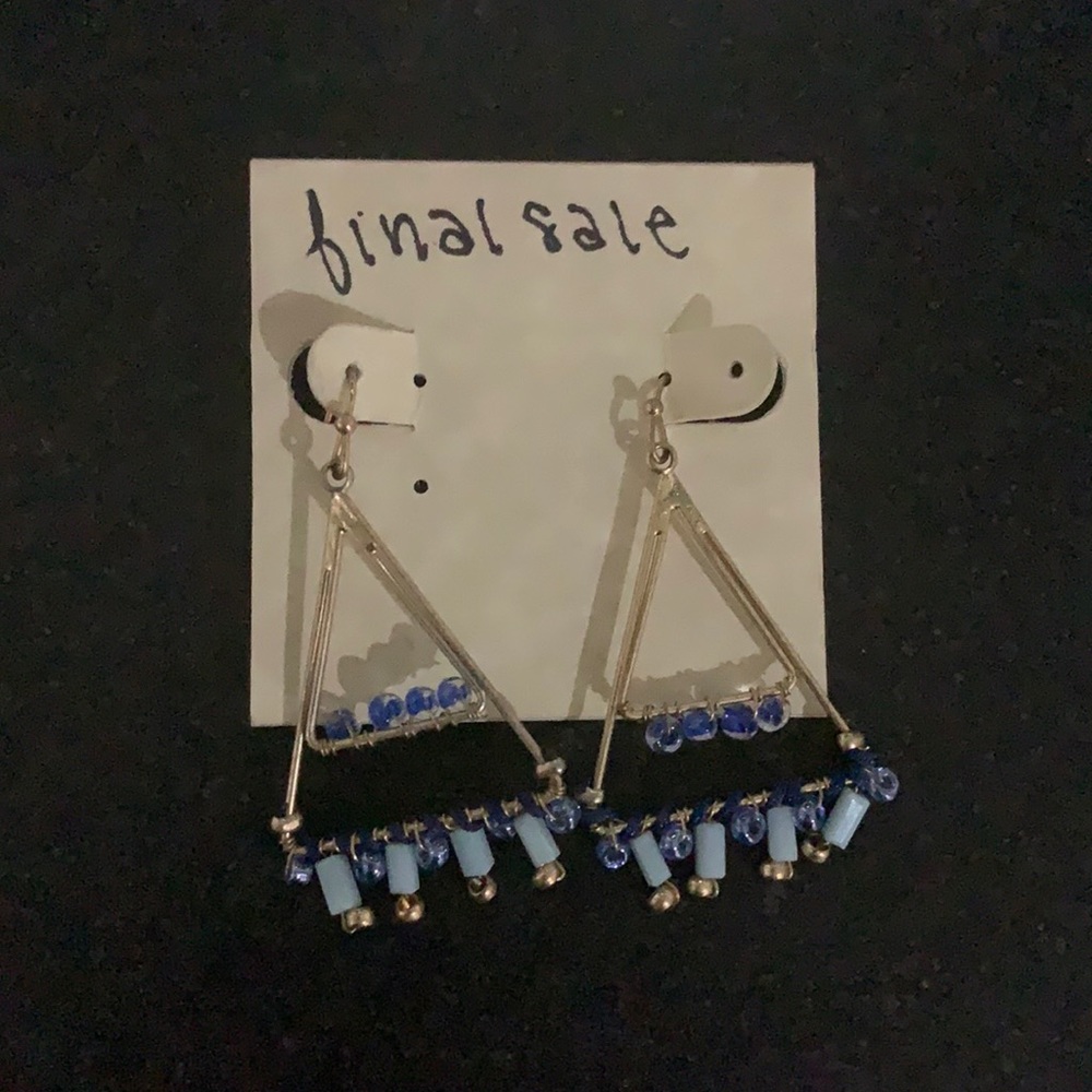 Blue triangle earrings